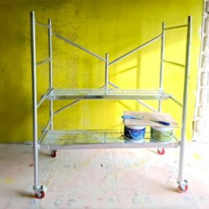 Perancah Lipat Mobile yang Dapat Disesuaikan untuk Konstruksi, Perancah Logam Portabel dengan Roda - Product Image 1