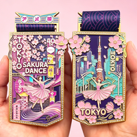Medallas Deportivas Personalizadas 2026, Diseño Floral con Sublimación UV de Alta Calidad, Creativas en 3D para Danza, Carrera y Maratón, Japón, Tokio