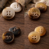 Boutons personnalisés haut de gamme en résine ambrée à 4 trous, certifiés Oeko-Tex, pour manteaux et costumes automne-hiver