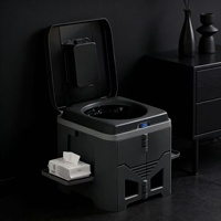 Toilette de camping pliable portable pour adultes, avec couvercle et seau intérieur, idéale pour les voyages en plein air, les camping-cars, la randonnée et les situations d'urgence