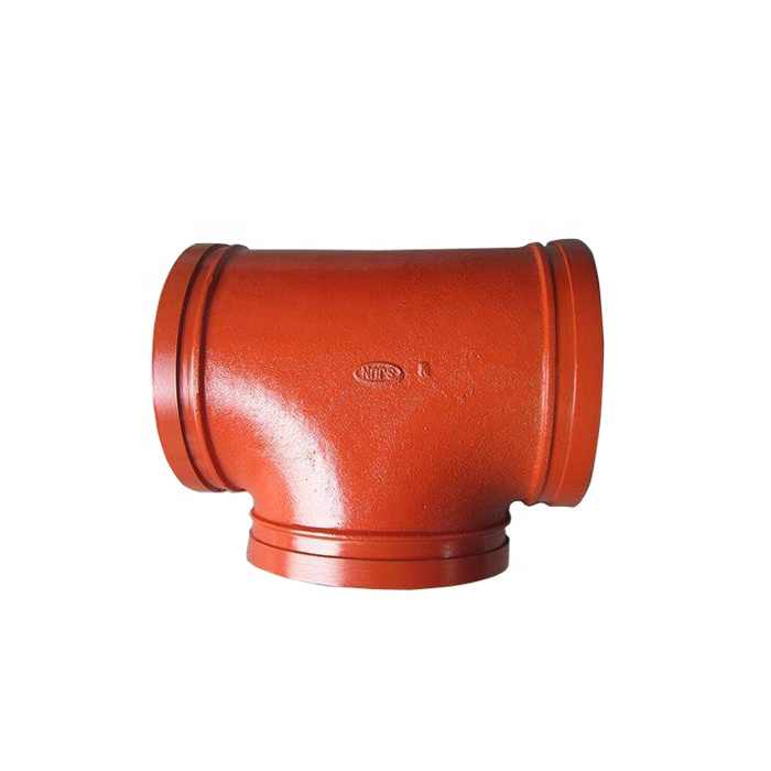 FM ductile cast iron threaded reducing tee for fire fighting