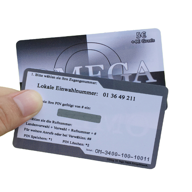 Custom Printed PVC Card Scratch Off Prepaid Phone Calling Recharge Card