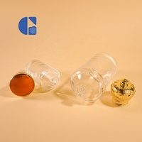 Flacon de parfum de luxe personnalisé 30ml 100ml, fond épais, verre transparent, flacon de parfum rond vide avec bouchon doré