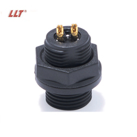 LLT M12 110V 10A Assembly Male Plug Female Socket IP68 Power Driver Electric Wire Connector 2Pin Circular Waterproof Connector