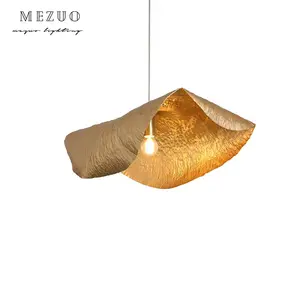 Lampu gantung kuningan gaya sederhana seni ruang tamu, lampu gantung Modern daun Lotus kuningan buatan tangan kepribadian kreatif