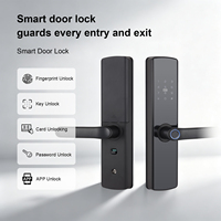 Cerradura Digital LOCKAI P5 de Aleación de Aluminio para Puertas de Madera/Acero/Aluminio, Desbloqueo por Huella Dactilar, Tarjeta, Contraseña, Código, Llave, Wi-Fi y Nube