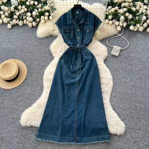 In Stock Polo Jean Dress High-Quality Cotton Denim | Alibaba.com