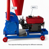 Broyeur à marteaux électrique en acier inoxydable 420-28, capacité 1000 kg/h, pour céréales, maïs, paille, fabrication d'aliments pour animaux de ferme