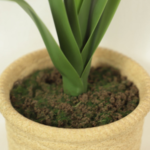 Planta de árbol bonsái única, hojas verdes de oficina falsas para interiores con flores rojas, planta de flores artificiales Clivia - Product Image 6