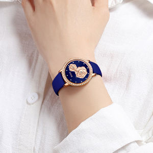 Montre en cuir BAISHIQI décontractée et élégante avec motif floral, montre-bracelet de luxe pour femmes, montre à quartz pour femmes - Product Image 5