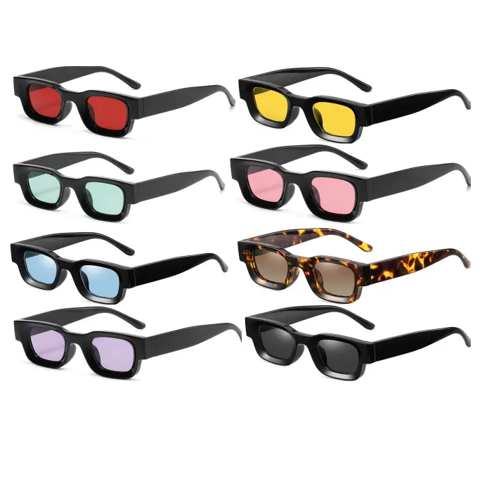 2023 vintage Wholesale men Fancy Custom logo Unisex Designer Rectangle polarized Sunglasses Women Retro Small Square Sunglasses