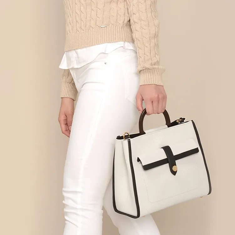 2021 Wholesale Fashion Contrast Color PU Leather Ladies Big Volume canvas printed handbag for women