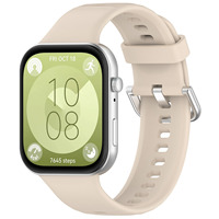 Bracelet de montre en silicone pour Huawei Watch Fit 3 Fit 4 Fit 5, connecteur métallique, boucle argentée, bracelet de remplacement sport, vente en gros