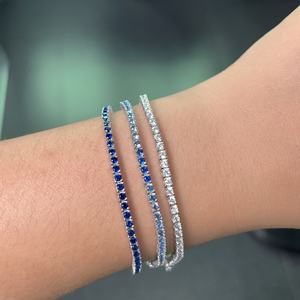 Pulsera de Tenis Unisex de Plata de Ley con Baño de Rodio y Moissanita Arcoíris para Fiestas y Bodas - Product Image 2
