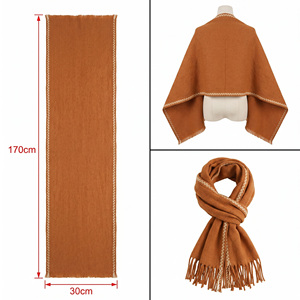 OEM Custom Premium Cashmere Scarf Oversized <b>Wrap</b> With Contrast Edge For Brand Wholesale - Product Image 5