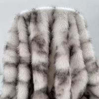 Tissu en fausse fourrure de vison imprimé, peluche de luxe à poils longs, matière en fausse fourrure 100 % polyester à motif dragon pour manteaux et vestes d'hiver