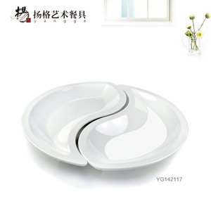 Plato Redondo Irregular para Hot Pot Yangge, de Melamina, Resistente, para Uso en Hoteles, Restaurantes y Fiestas - Product Image 3