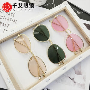 เฉียนไนแว่นกันแดดทรงวงรีสำหรับผู้หญิงกรอบทองเลนส์ Ac ป้องกันรังสียูวี 100 แว่นกันแดดแฟชั่นประเภท 3 แว่นกันแดด - Product Image 5