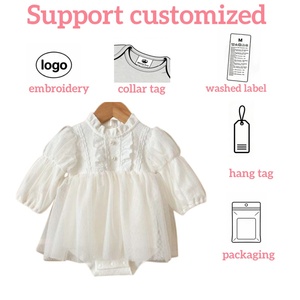 Vestido de Niña Estilo Corte Real Francesa con Mangas Abullonadas y Tul Suave, Body de Bebé Personalizado - Product Image 2