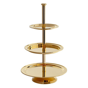 <b>Top</b> Trending 2025 Best Quality Rounded <b>Silver</b> and Brown Stainless Steel Cupcake & Fruit Cake Stand for Dessert & Parties - Product Image 5