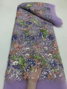 Tessuto in Pizzo Francese Ricamato con Perline, Elegante e di Alta Qualità, Stile Europeo e Americano, Ideale <span class=keywords><strong>per</strong></span> Matrimoni e Feste - Product Image 4