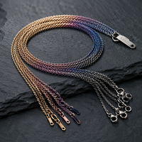 Lot de chaînes fines en vrac pour la fabrication de bijoux, fournitures pour la création de colliers, en acier inoxydable, or, argent, noir, arc-en-ciel, vente en gros