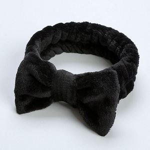 Custom Women Girls Yoga Fitness Headband Facial <b>Bow</b> Knotted Hairband Adjustable Soft Absorbent Coral Fleece 18cm - Product Image 3