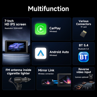 7 pouces Portable Caprlay écran IPS écran PND lecteur MP5 avec Carplay sans fil Android Auto Compatible pour les voitures universelles