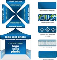 Tente de réception personnalisée avec cadre en aluminium, toile Oxford 600D ignifuge, imperméable et résistante aux UV, 10x10, pour salons professionnels, événements en plein air, publicité