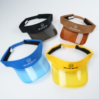 Chapeaux de pare-soleil d'été personnalisés avec protection UV, chapeaux de visières extérieures casquettes, pare-soleil transparents colorés en PVC