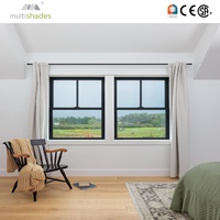 Fenêtre à double battant en aluminium Multishades, directement de l'usine, avec quincaillerie allemande de qualité supérieure, facile à nettoyer pour un salon harmonieux