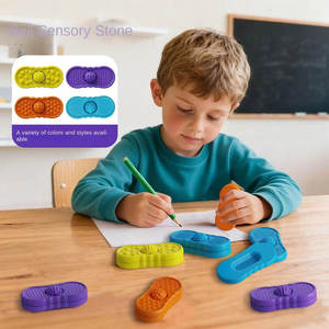 Set di 4 Pietre Sensoriali Antistress Silenziose, Giocattoli Fidget Slider per Mani, Alleviamento dello Stress per Bambini e Adulti con <span class=keywords><strong>Autismo</strong></span> - Product Image 2