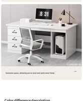 Bureau d'ordinateur simple et moderne pour la maison, avec tiroir, bureau et chaise combinés, bureau individuel, poste de travail