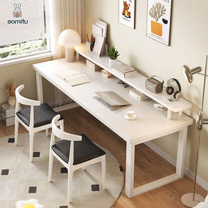 Home Schlafzimmer Wohnzimmer Computer Schreibtisch Moderne weiße Walnuss natürliche Holz Computer Schreibtisch für Büro mit abnehmbaren Bücherregal - Product Image 1