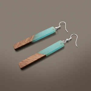 Pendientes de Resina y Madera Hechos a Mano MN EXPORTS, Diseño de Gota de Agua, Ligeros, para Mujer, Joyería Colgante de Moda, Diseño Personalizado, Modelo para Fiesta, India - Product Image 1