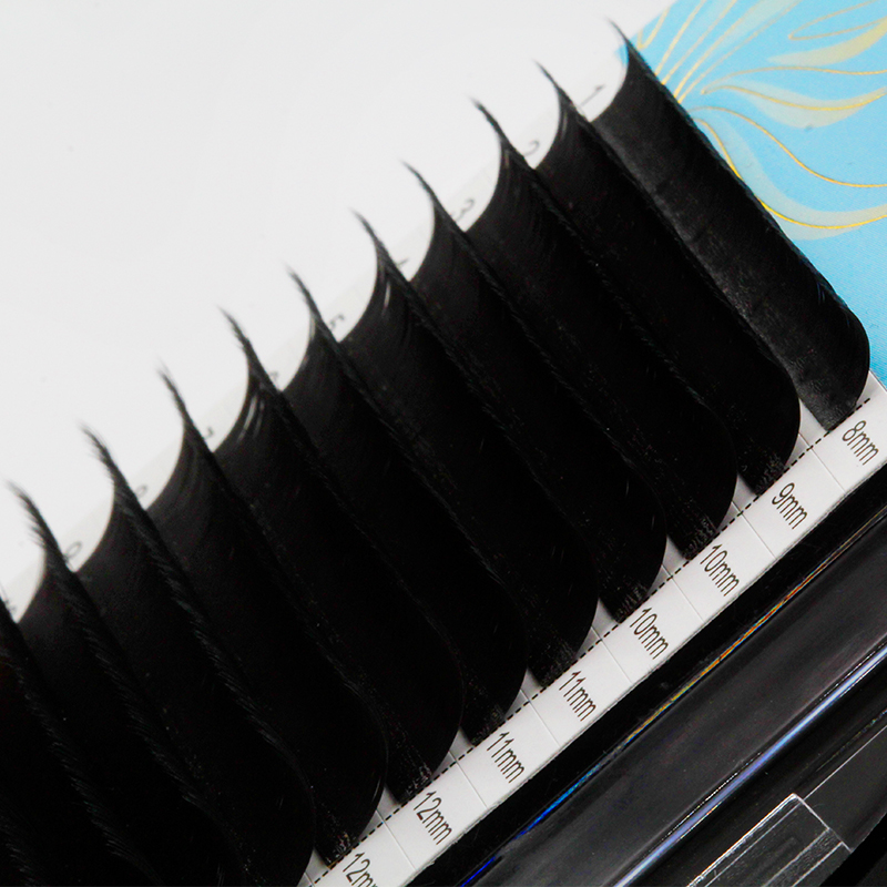 Foil paper quality 0.02 Volume lashes extension 100% handmade fluffy foil back russian ultra matte midnight black eyelash