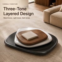 Table Basse Rotative en Bois Massif Irrégulier, Design Italien Moderne et Minimaliste, Qualité Supérieure, pour Décoration d'Intérieur