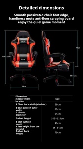 Gaming <strong>Chair</strong> Racing Style Ergonomic Office <strong>Chair</strong> High <strong>Back</strong> Computer Leather <strong>Chair</strong> <strong>With</strong> Headrest and Lumbar Pillow - Product Image 6