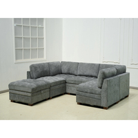 Canapé modulaire sectionnel Canapé-lit sectionnel avec pouf de rangement Canapé-lit surdimensionné Thomasville 6 pièces
