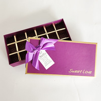 Boîte cadeau rigide personnalisée pour chocolats avec ruban et insert de séparation en grille pour bonbons, biscuits, cadeaux de mariage et emballages de fêtes