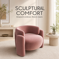 Fauteuil d'appoint moderne rembourré en tissu, vente directe usine, OEM/ODM, idéal pour salon, chambre et appartement