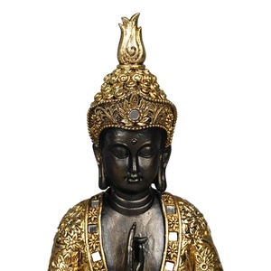 Estatua de Buda de meditación sentado tailandesa de color dorado para decoración del hogar <span class=keywords><strong>zen</strong></span> de resina de mesa, venta al por mayor - Product Image 5
