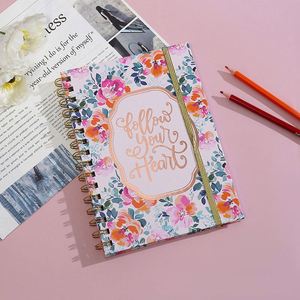 Carnet d'étude créatif et tendance avec estampage doré, papier couché, impression couleur, spirale épaisse, feuilles mobiles, idéal comme cadeau - Product Image 4