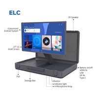 ELC Packgo Smart TV de 27 Pulgadas, Pantalla Táctil Tipo Tablet, Android 14, 1920*1080, con Maletín Portátil para Ver Partidos de Golf, Pantalla Inteligente