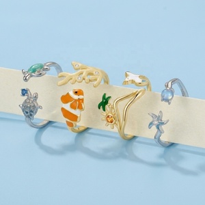 Nuevos <span class=keywords><strong>Anillos</strong></span> Abiertos <span class=keywords><strong>de</strong></span> Plata 925 con Diseño <span class=keywords><strong>de</strong></span> Verano 2026, <span class=keywords><strong>Serie</strong></span> Bohemia <span class=keywords><strong>de</strong></span> Vida Marina, Joyería <span class=keywords><strong>de</strong></span> Playa, Tortuga, Pájaro, Sol, Coral y Pez Payaso - Product Image 1