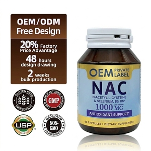 Cápsulas de NAC 1000 MG, N-Acetil L-Cisteína, Selenio, B6, B12, Soporte Antioxidante, 60 Unidades, Suplemento Dietético - Product Image 1
