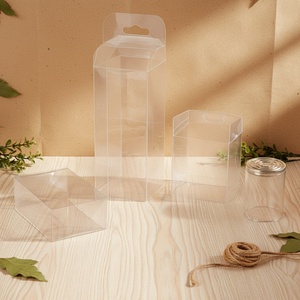 Boîtes d'emballage cadeau transparentes pliables en PVC PET recyclables personnalisées pour flacons de parfum et cosmétiques - Product Image 1