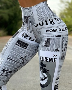 Pantalon de yoga <span class=keywords><strong>vintage</strong></span> taille haute extensible en velours polyester à imprimé numérique, style européen et américain, collection Printemps, coupe ajustée XY6657 - Product Image 6