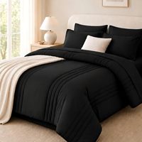 Queen Bettdecken-Set Schwarz OEKO-TEX Zertifiziert Ganzjahres 240GSM Daunen-Alternative Bettdecke