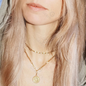 Gemnel Bohème 925 Sterling Silver 14k Gold Jewelry Dainty Vintage Coin Pendant Necklace - Product Image 3